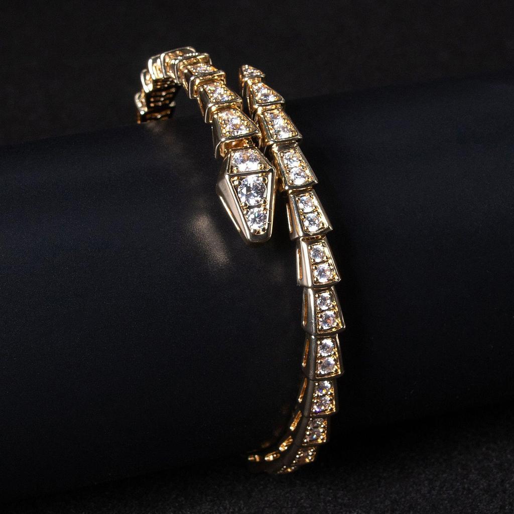 Electroplated Real Gold Spirit Snake Bracelet - Exaggerated Europe & America Style