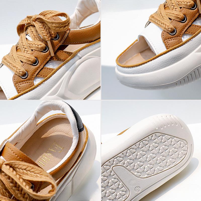 Bílé boty pro studenty Dámské Trendy Letní Nové Platforma Zvyšující výšku Prodyšné Neformální boty Street