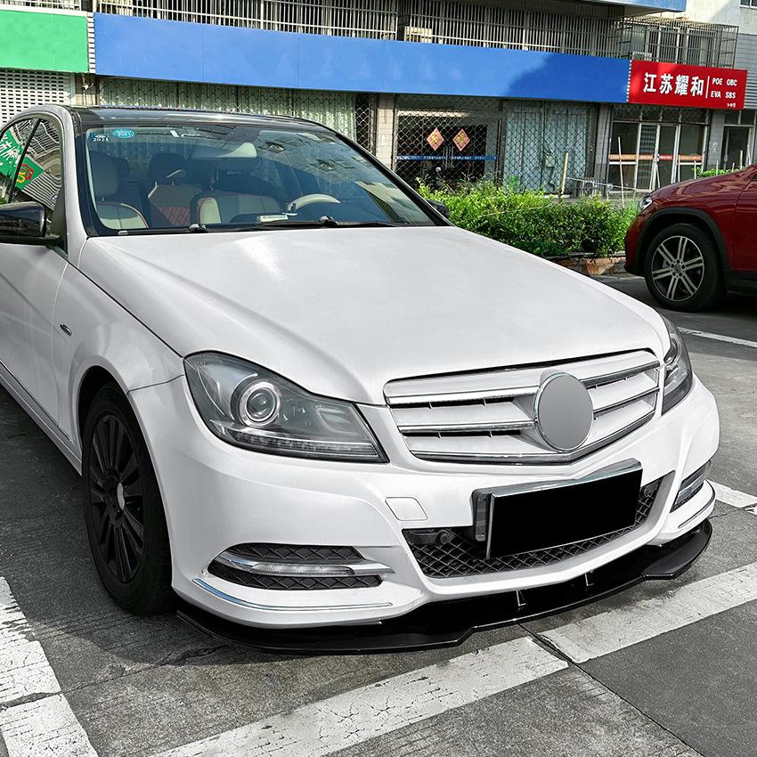 Front Bumper Lip Spoiler Diffuser Splitters Body Kit Aprons Cover Guard Trim For Mercedes-Benz C-Class W204 2011 2012 2013 2014