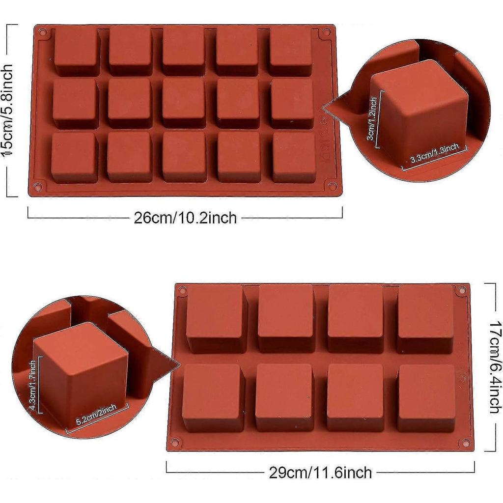 New Models2pcs Square Mousse Cake Baking Mold 8 Cavity Square Silicone Mold 15 Cavity Square Resin Mould