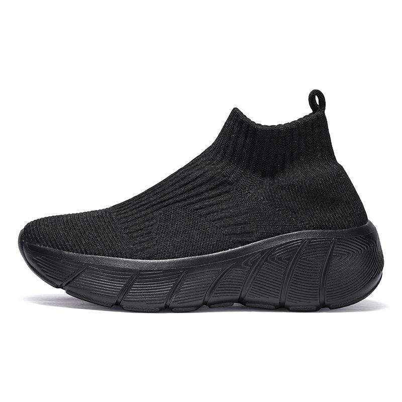Spring and Summer Couple High-top Fly-woven Shoes, Foot-fitting Casual Sports Shoes, Men's and Women's Socks, Shoes, Trendy Men's Shoes, One Pedal