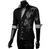 Single-breasted Chinese Style Shirt Turn-down Collar Long Sleeve Men Autumn Top for Daily Wear