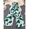 Seaside Holiday Floral Print Tube Top Sexy Open Back Chiffon Jumpsuit Fashion Loose Temperament Loose Pants Jumpsuit