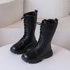 Toddlers Mid-calf Boots for Girls Spring Autumn Kids Causal Boots Classic Solid Color Children's Simple Leather Boots