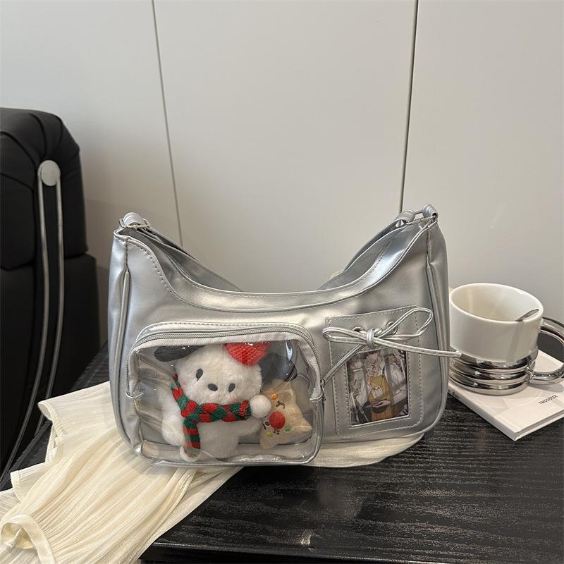 Summer new transparent versatile trendy play small food, shoulder crossbody secondary women's bag, street doll bag