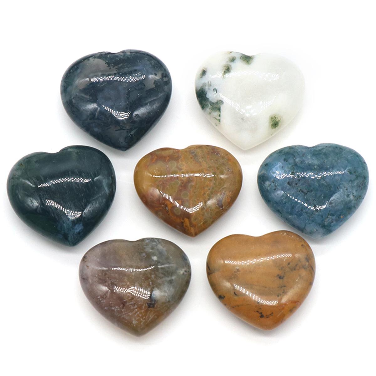 

Натуральный камень, украшения в форме сердца, непористый кристалл, розовый кварц, содалит, сумасшедший агат, зеленый авантюрин, украшение для дома, комнаты, праздничный декор 20x20x8 мм 2Pc/20mm-Indian Agate