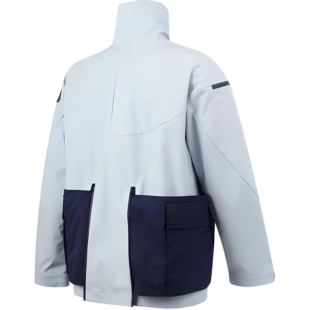 Adidas Modische Bequeme Vielseitige Stehkragenjacke Unisex-Jacke Grau Blau JM8625