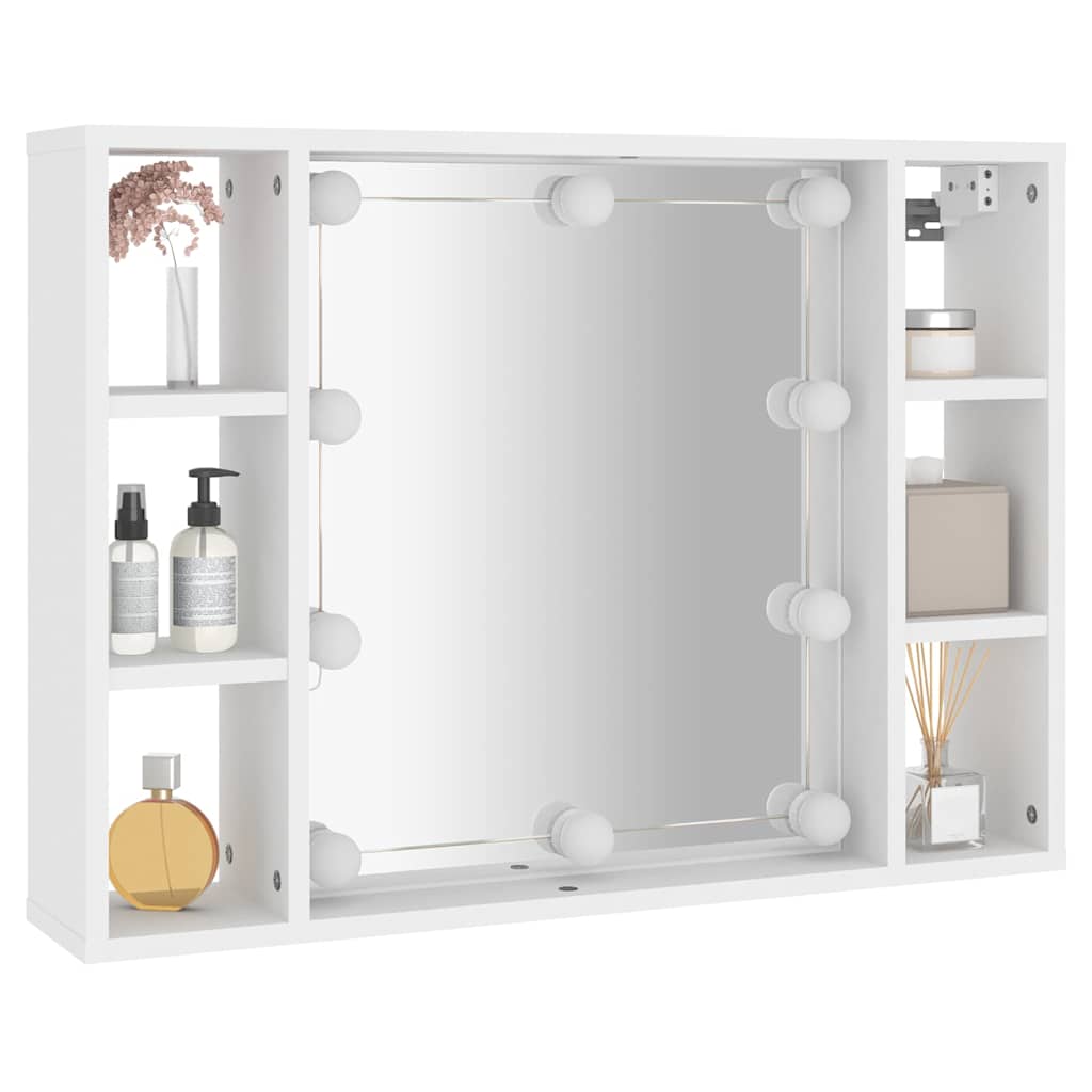 LED Mirror Cabinet in White 76 x 15 x 55 cm