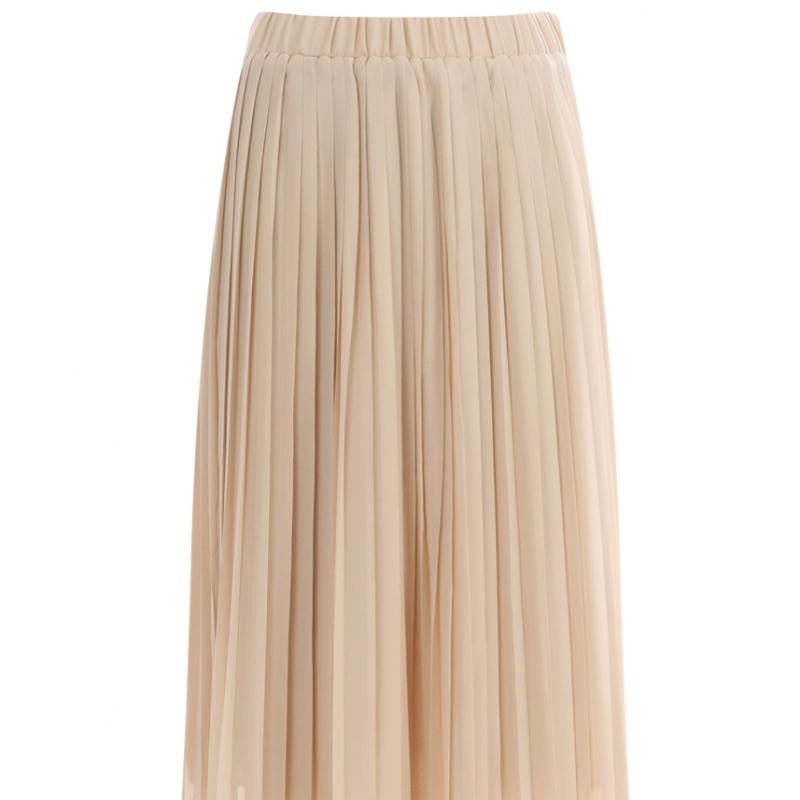 Shop   Women Pleated Banding Long Skirt Blue Pic Wsk 11816