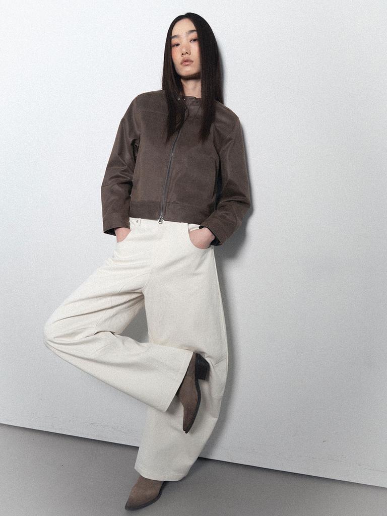 Visus Cotton Curved Pants_Ivory