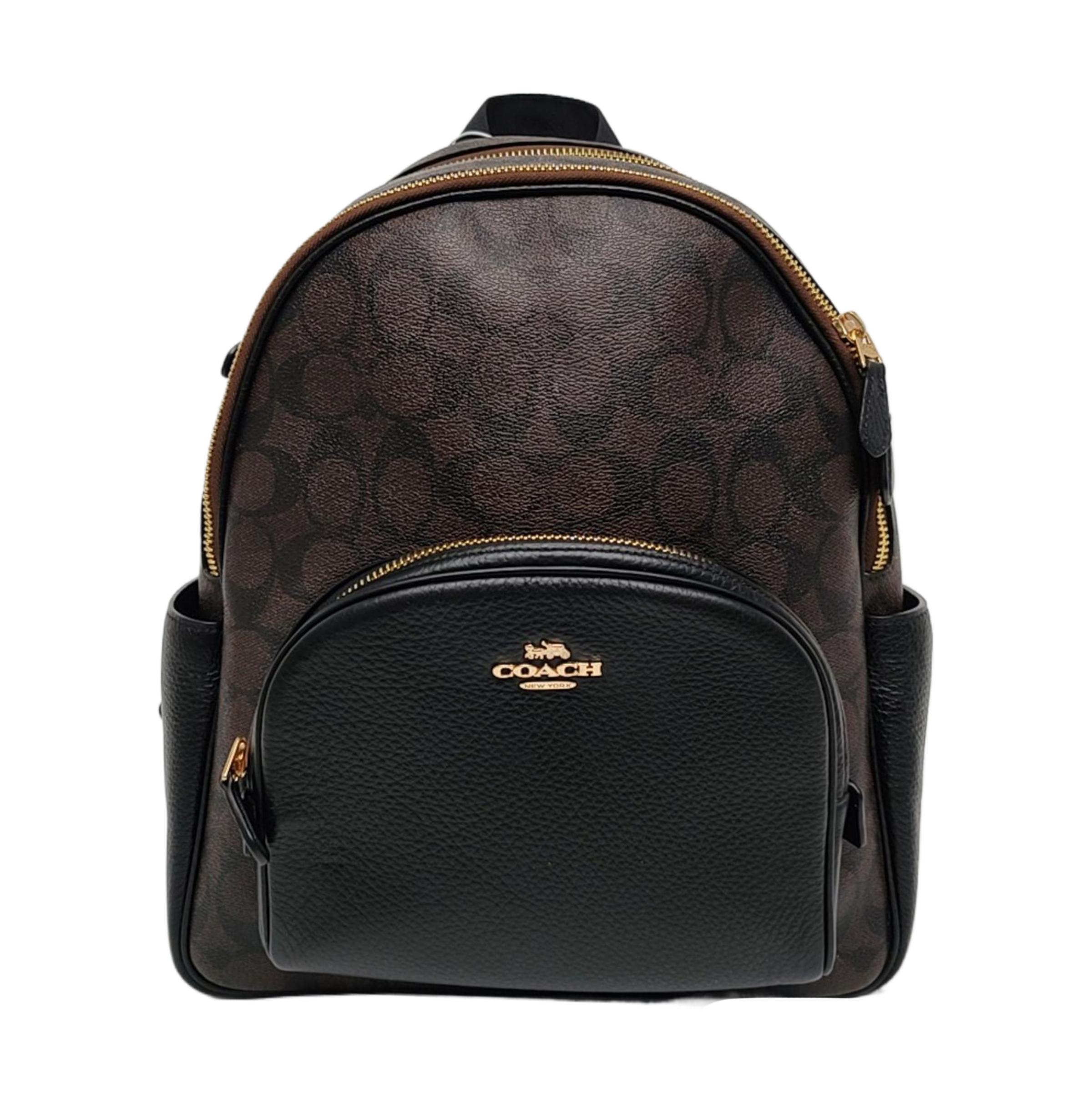 [Pre-Owned] Court 27 Classic Logo Canvas And Leather Backpack - Excellent #1ERD7OK ONE SIZE
