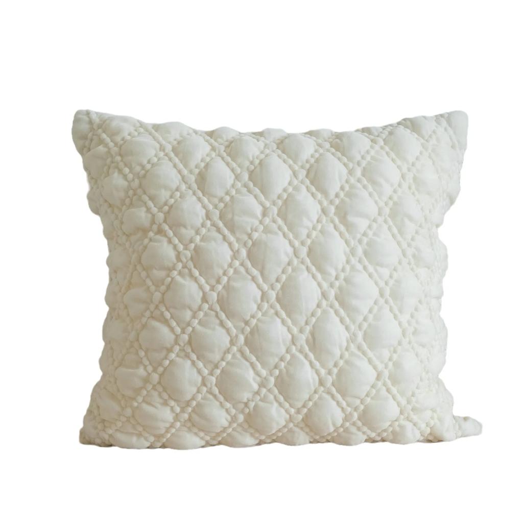 Geometric Patterns Pillowcase Cream White Embroidery Cushion Cover Living Room Sofa Throw Pillow Covers Home Decoration