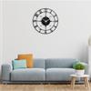 Large World Map Wall Clock, Metal Minimalist Modern Clock, Round Silent Non-Ticking Battery Operated Wall Clocks for Living Room / Home