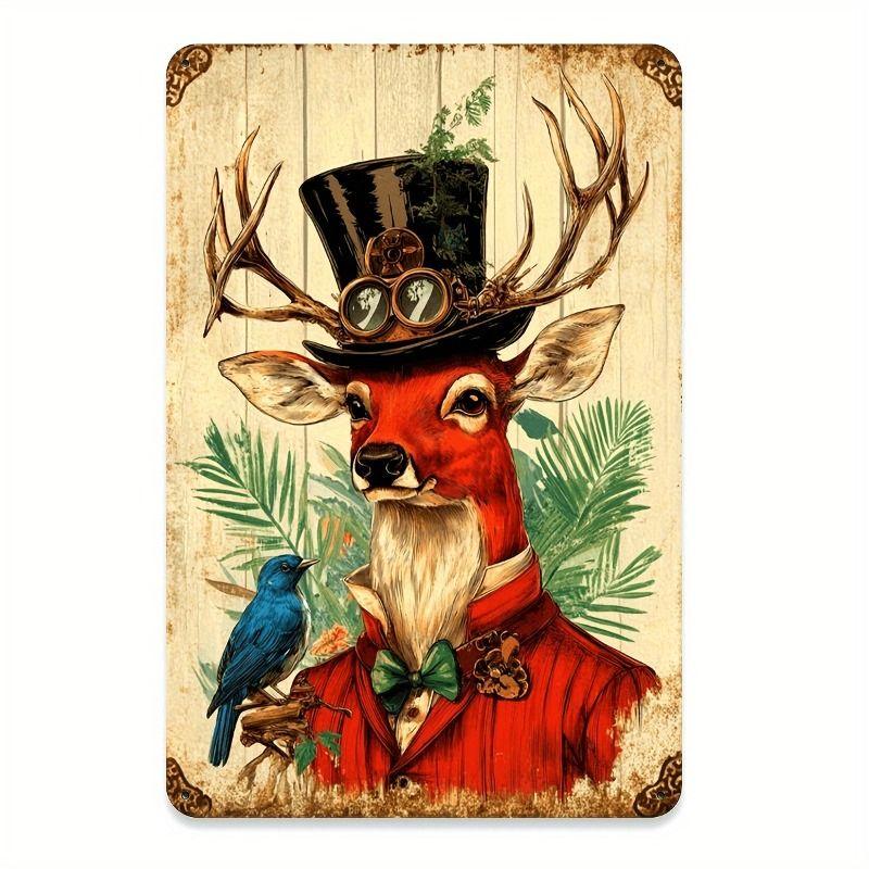 Retro Metal Animal Wall Art for Home Kitchen Farm Cafe Garden