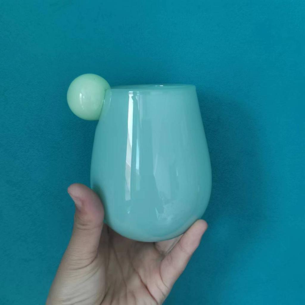Cute Candy Colored Glass Cup, Creative Small Ball Milk Juice Cups, Women's Colorful Bubble Ball Cup, Heat-resistant Coffee Mug