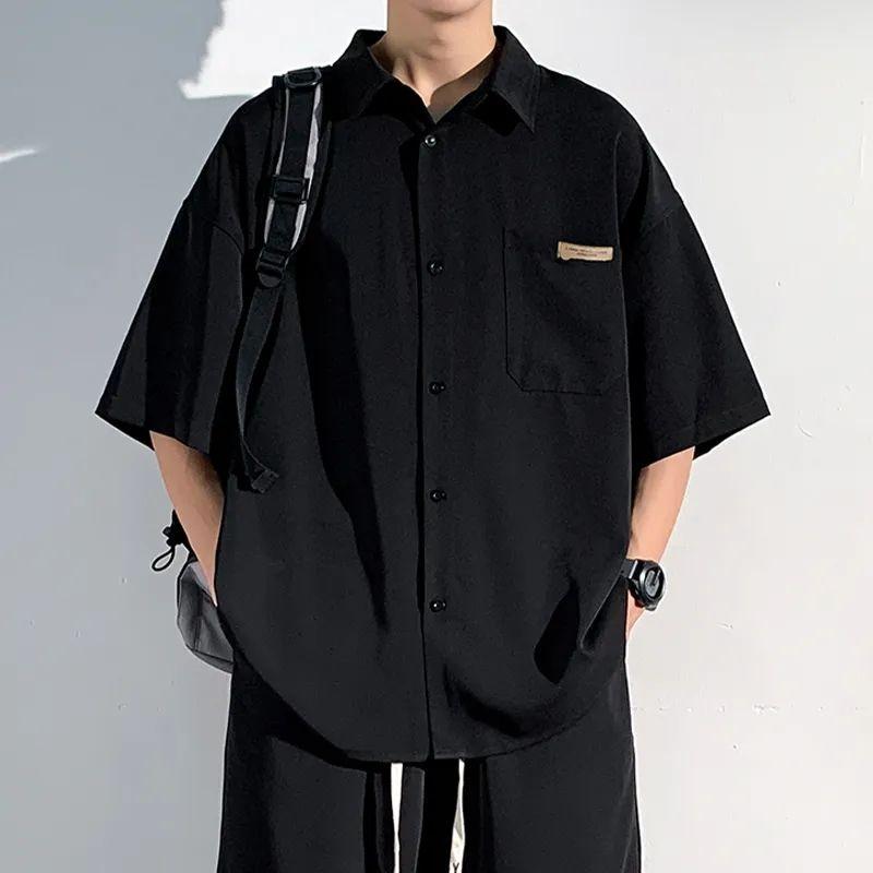 Pánské a dámské letní volné tričko s krátkým rukávem z ledového hedvábí, vysoce kvalitní bunda