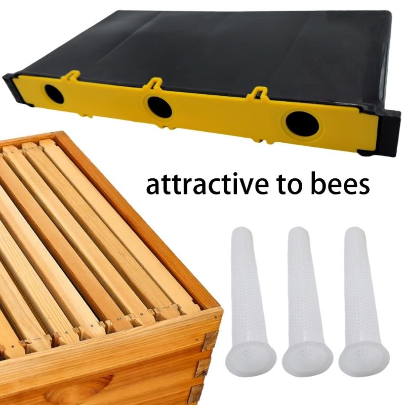 Bees Feeder Plastic Inside Honeycomb Water Feeder Bees Drinking Device Plastic Texture Suitable for Prevent Bees Drowning