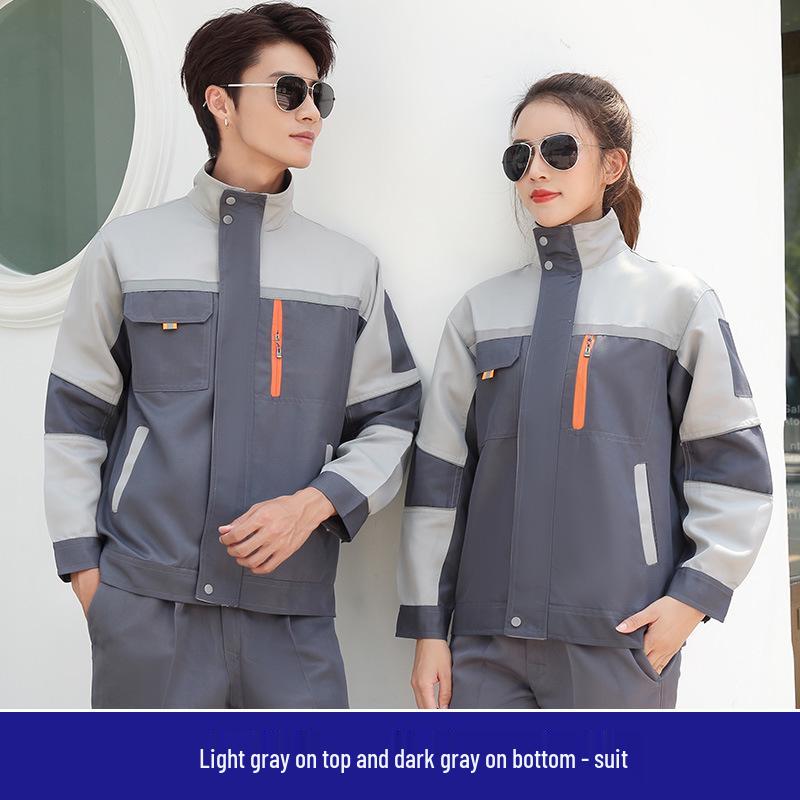 Men's Dirt-Resistant Reflective Workwear Set - Long Sleeve, Wear-Resistant for Autumn/Winter.