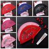 Wooden Dance Fan Double Sided Hand Painted Fan Elegant Folding Fan  Performances