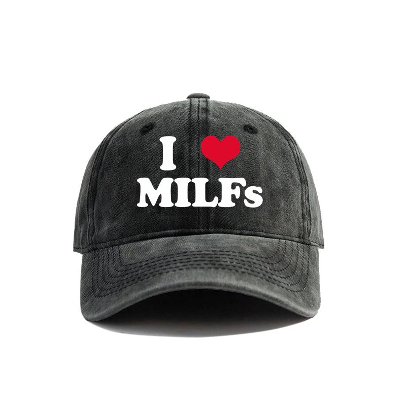 I Love MILFS Baseball Cap Summer Distressed Dad Hats Men Outdoor Adjustable Cotton Caps MZ476