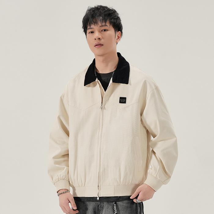 Мистер. Хлопковая вельветовая куртка Colorblock с клетчатой подкладкой и внутренними карманами 4XL