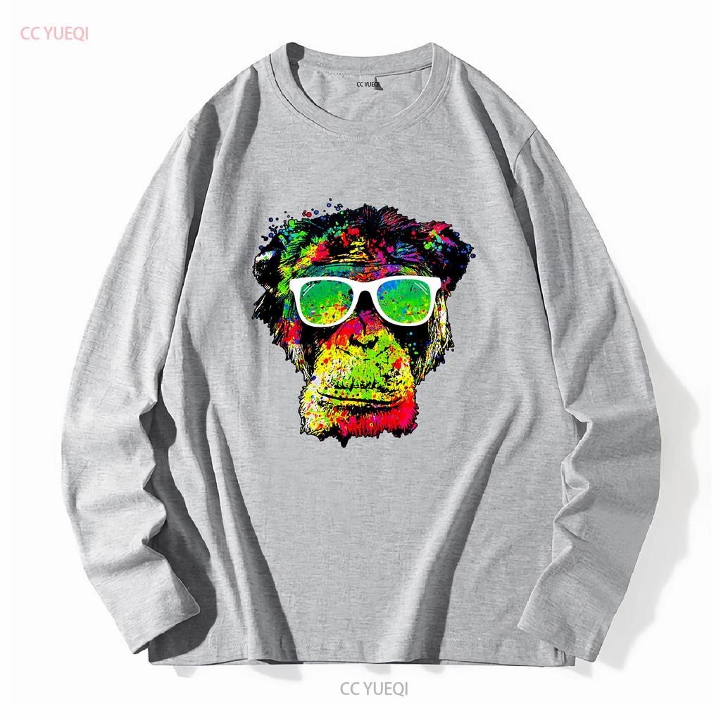 XtraFly Apparel Mens T Shirt Neon Monkey Chimp Gorilla Tie Dye Ape Crewneck vintage Washed Unisex Soft designer clothes Casual