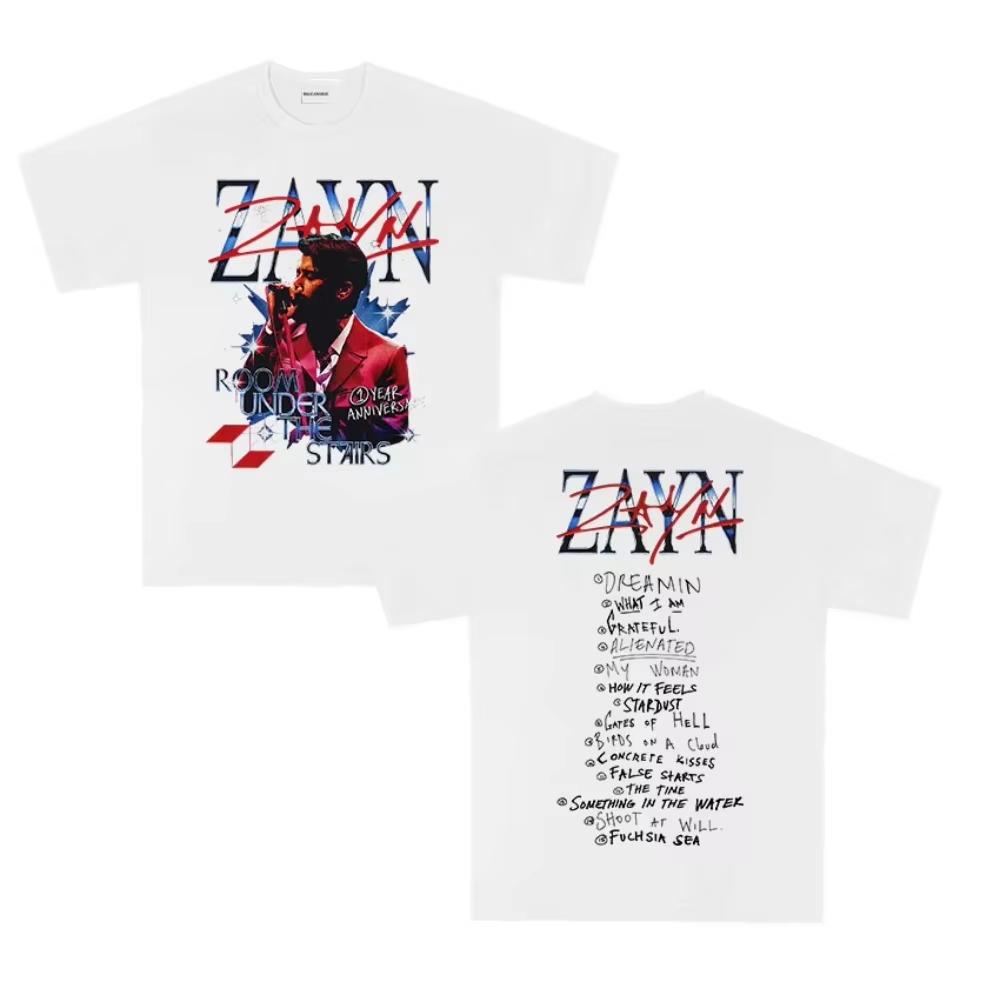 Rapper Zayn Tour Album 2026 Springsummer Graphic Tshirt Men  Vintage pure Cotton Tshirt Rock Hip Hop High Short Sleeve Top