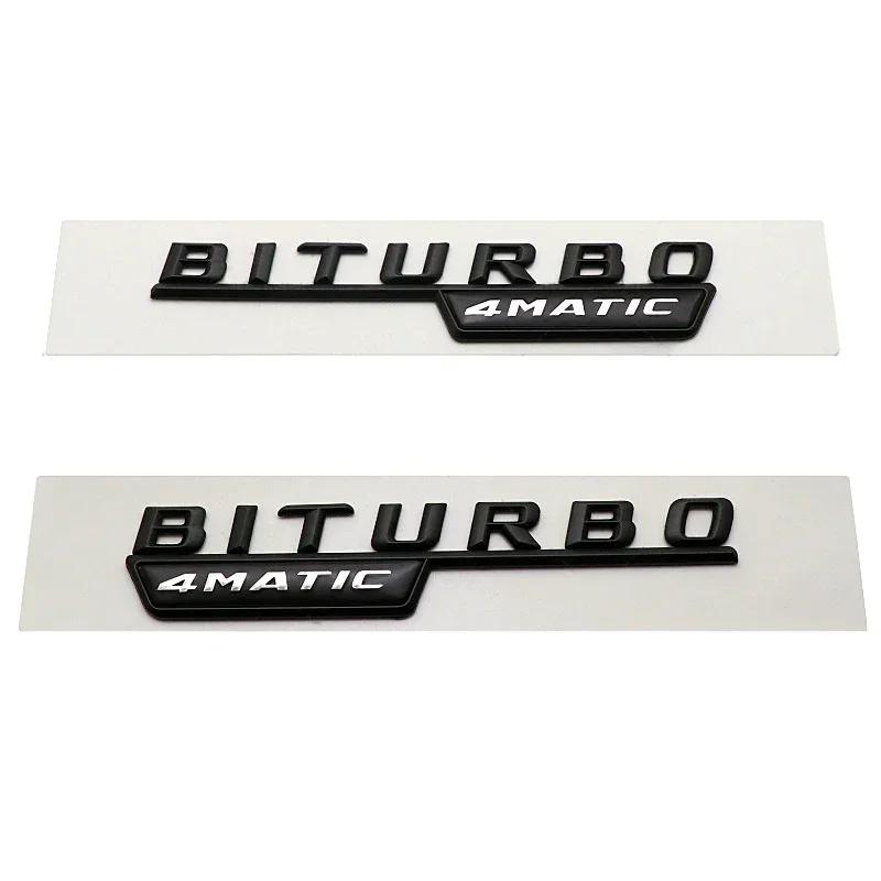 1Pair Car Fender Side Sticker Rear Trunk Badge for Mercedes Benz BITURBO 4MATIC 2014-2016 W221 W212 W205 W211 C180 W210 GLC B200 AT1