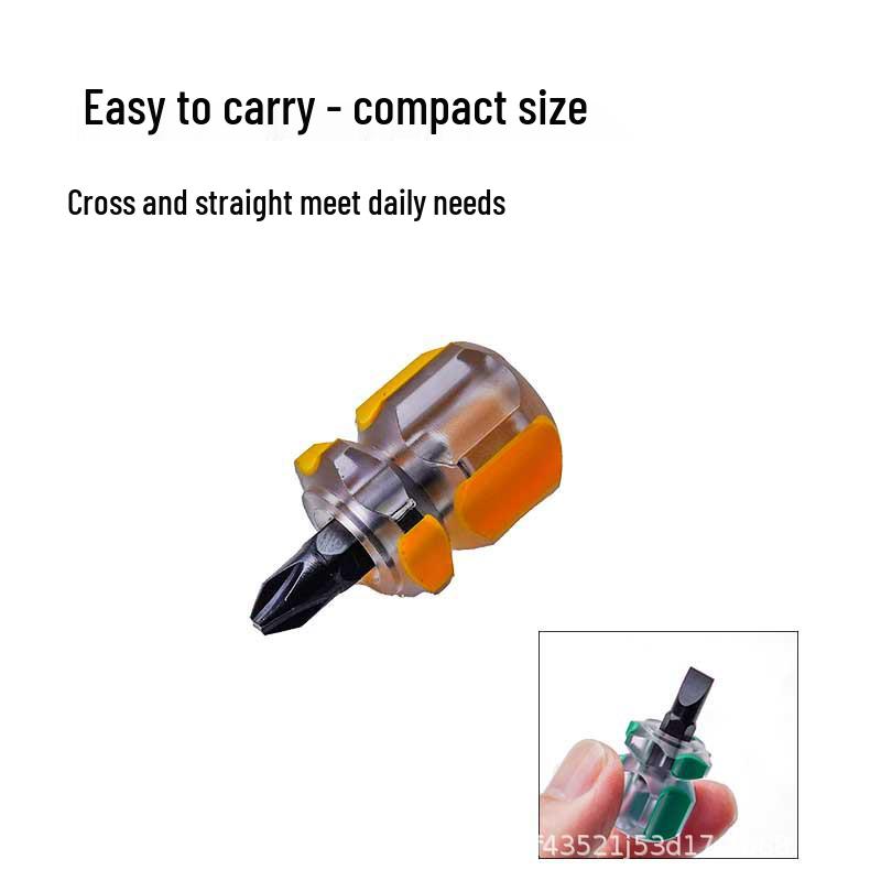 Mini Transparent Handle Screwdriver with Turnip Head - Phillips, Slotted, Torx