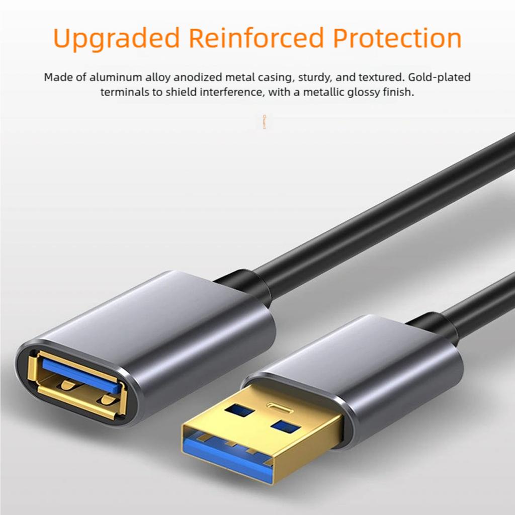 Premium USB3.0 Male To Female Data Cable USB3.0 Extender Highly Speed 5Gbps Data Syncing Durability Housing MultiDevice Support