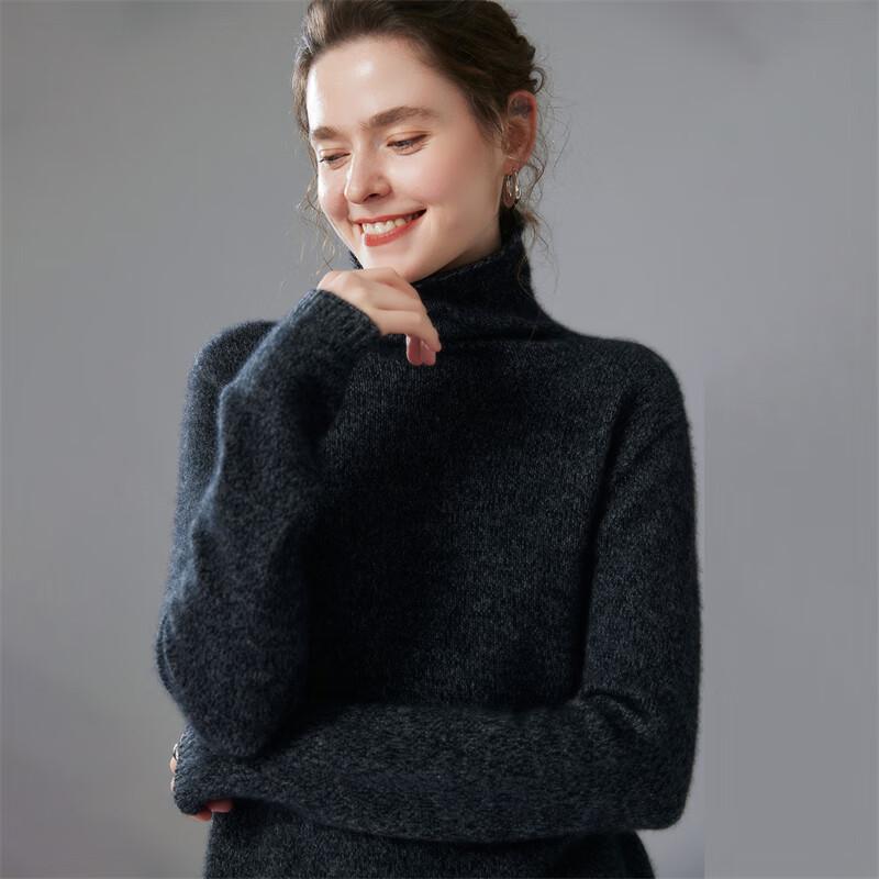 Fanzhen Damen Pullover mit Rollkragen aus dicker Kaschmir-Mischung