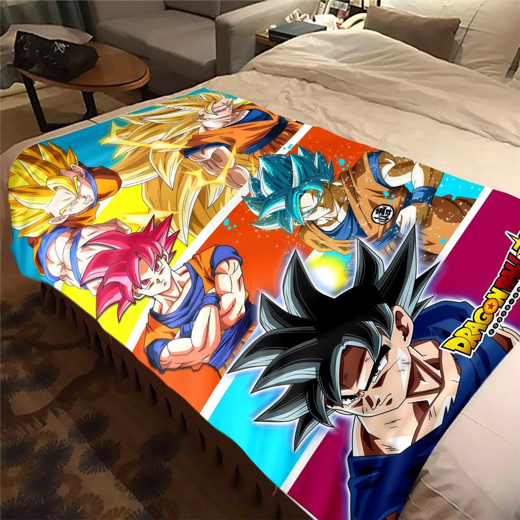 1 Stück Son Goku Druck Flanelldecke, Hohe Qualität für alle Jahreszeiten, Heimdekoration, Wärme und Komfort, Perfekt für Weihnachtsgeschenke
