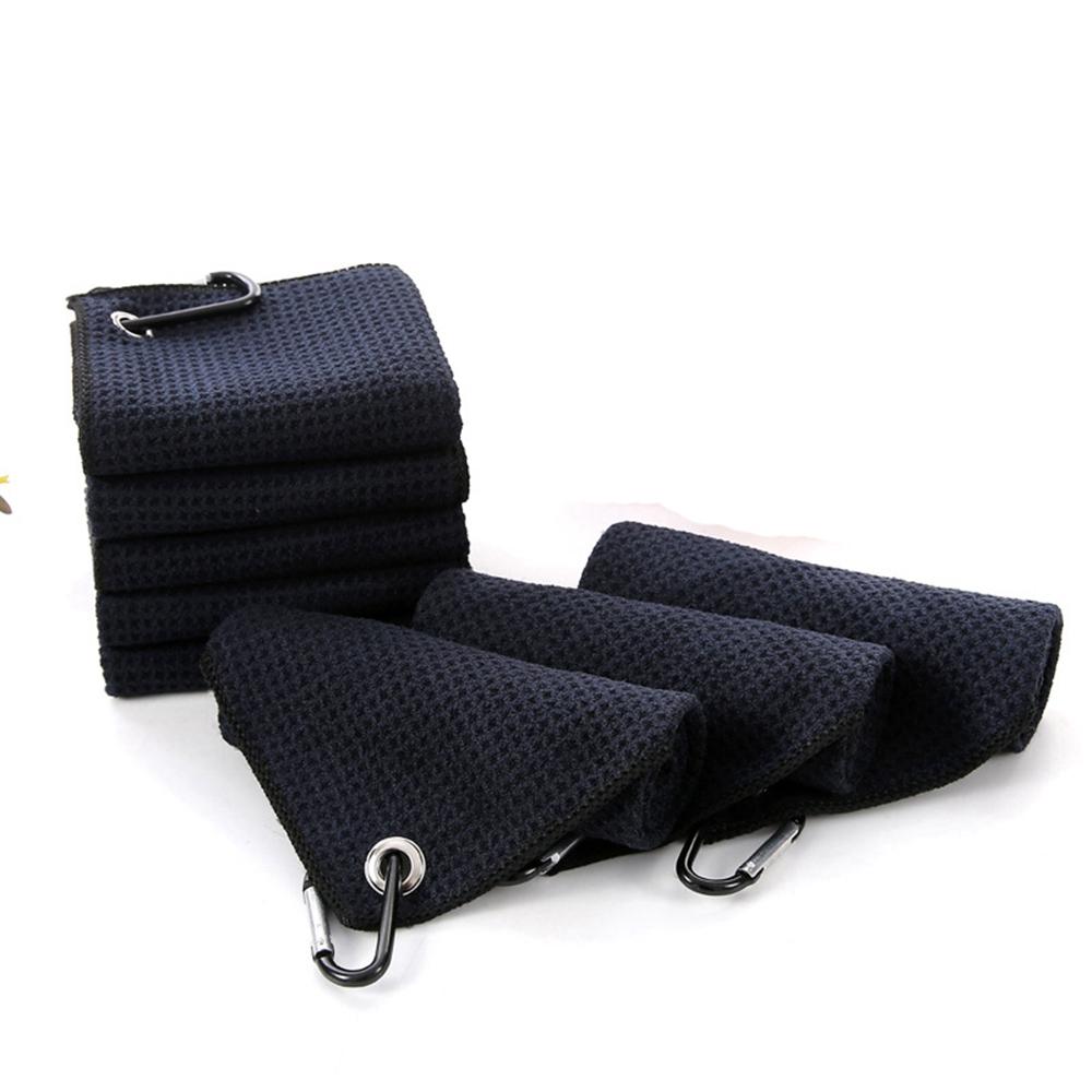 Cotton Microfiber Balls Hands Golf Towel Cleaning Towels With Carabiner Hook Cleans Clubs