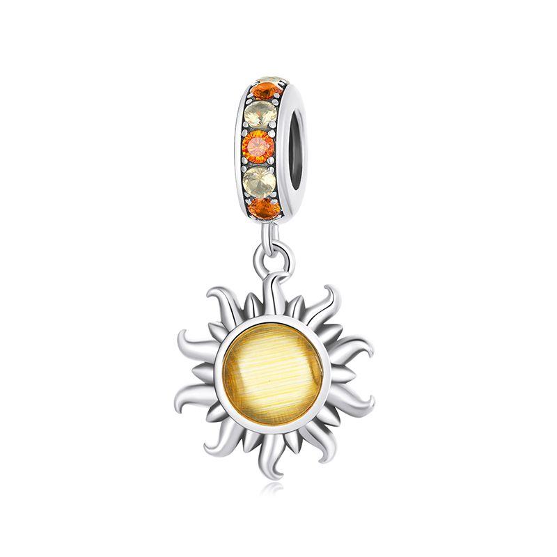 WOSTU Hot Selling Copper DIY Charms Heart Bead White Gold Plated Bird Pet Lotus Pendant Fit Original Bracelet Neckalce Wholesale