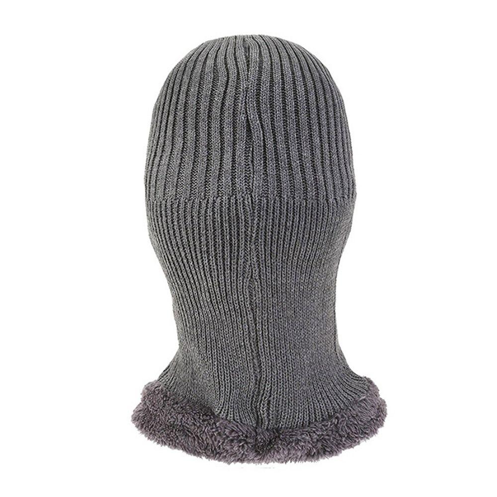 Fleece Neck Scarf Cap Soft Balaclava Winter Knitted Hat  Men Women