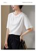 Simple commuting basic T-shirt for women in summer 2025, fashionable, loose, casual, versatile, solid color top
