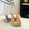 Yogodlns Casual Knitted Tote Bag Women's Summer Fashion Basket Weave Hollow Out Large Capacity Shoulder Bag for Daily Use