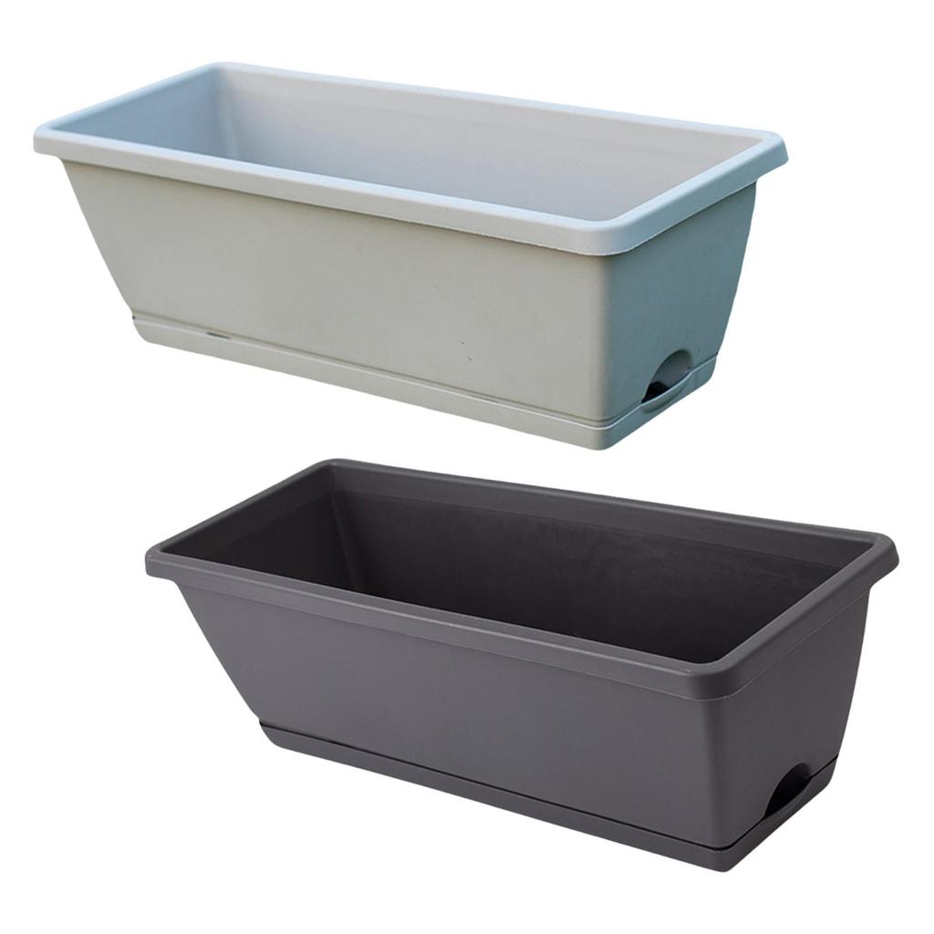Window Box Planter Container Flower Boxes Pot Garden Flower Plant Pot Vegetable Planters with Tray for Balcony Indoor Outdoor