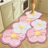 Oil Painting Flower Kitchen Oil-absorbent And Dirt-resistant Floor Mat Bathroom Toilet Absorbent Non-slip Floor Mat
