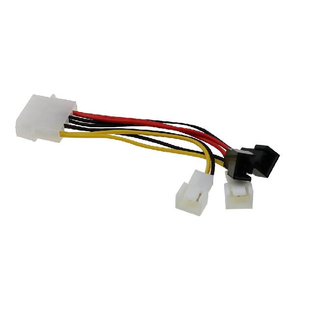 2pc 4-Pin Molex To 3-Pin Fan Power Cable Adapter Connector 12V Computer Cooling Fan Cables For CPU PC Case Fan