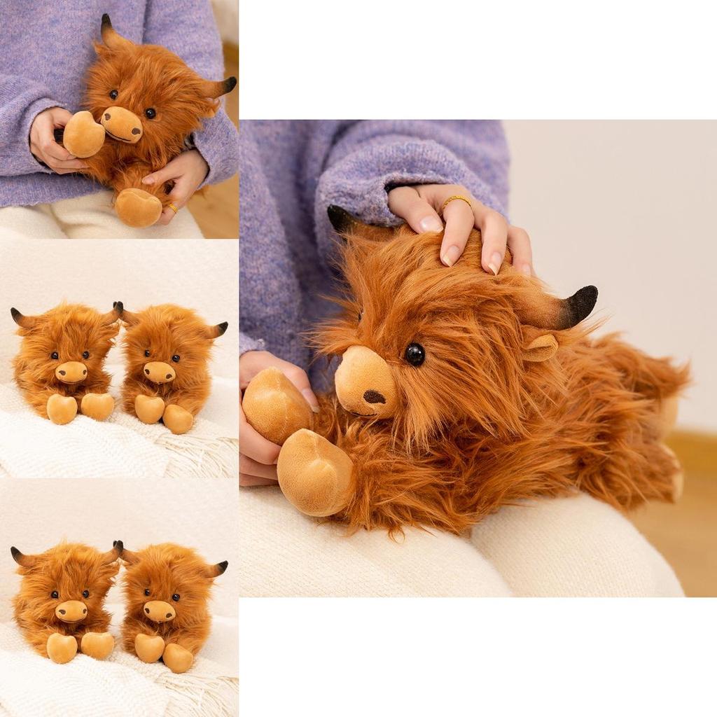 Yak Plush Toy With Long Fur Realistic Highland Bull For Kids And Collectors