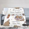 Soft Blanket Children Camping Capybara  Throw Blanket  Flannel Bedspread For Living Room Graphic Sofa Bed Cover