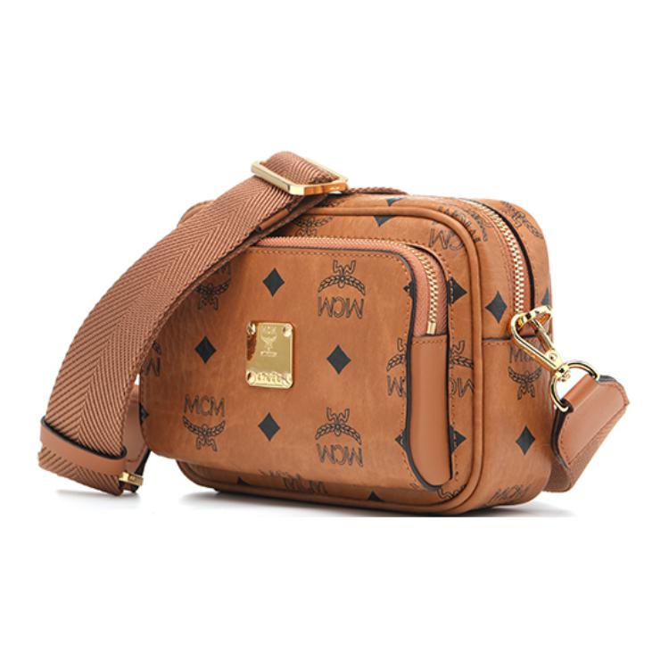 New MCM Klassik Crossbody X Mini Visetos Cognac MMRAAKC03CO001