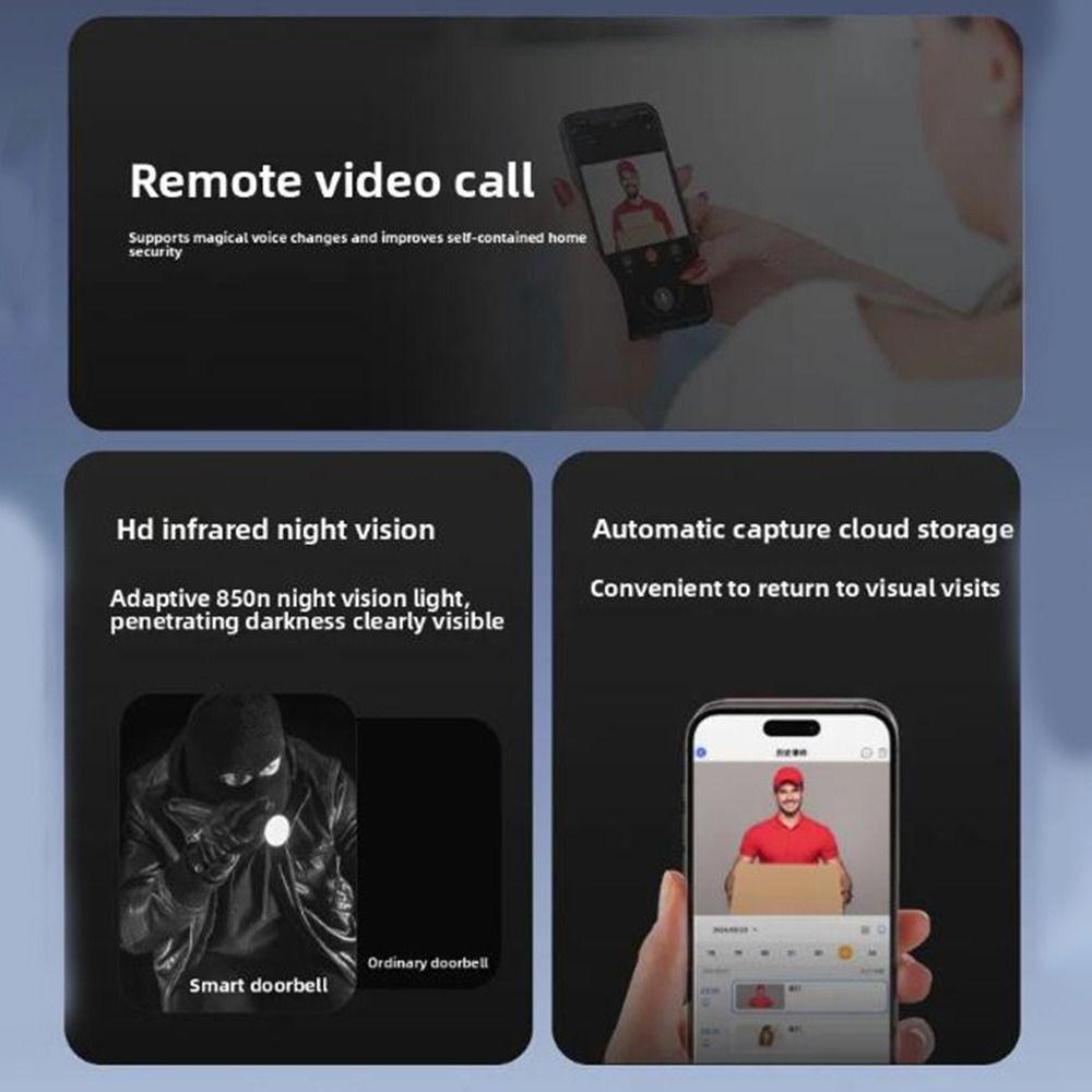 Self-Adhesive Tuya Video Doorbell Low-power Video Intercom Bell Wireless Doorbell Outdoor Security
