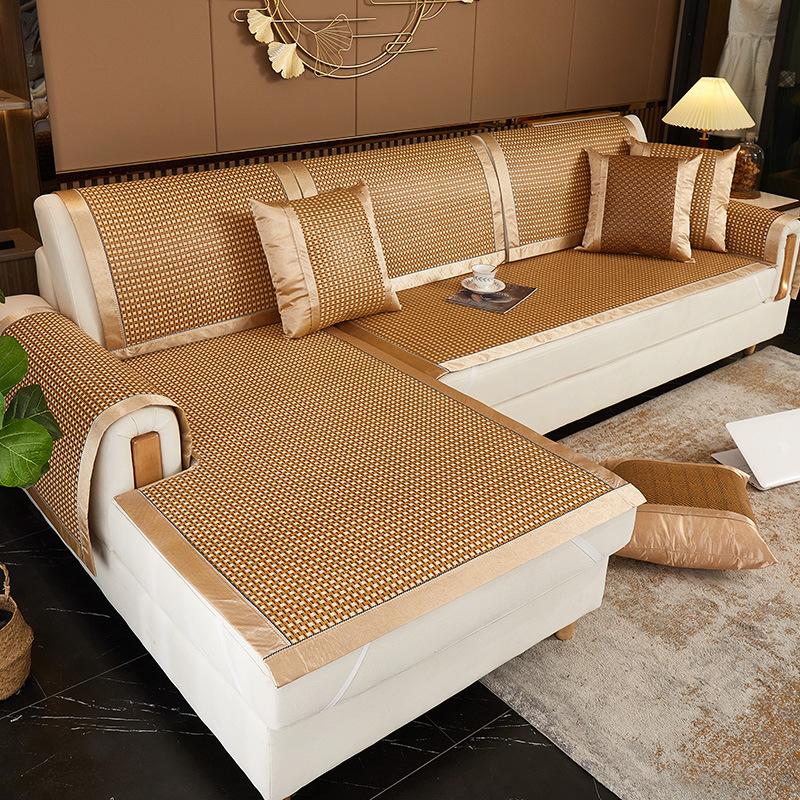 Rattan Mat Sofa Cushion Summer Summer Summer Summer Summer Mat Cushion Simple Modern Leather Full Covered Cloth
