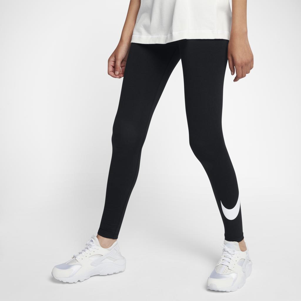 Nike Club Logo High-Waist Sharkskin Fitness Leggings Women Bottoms Black 815998-010