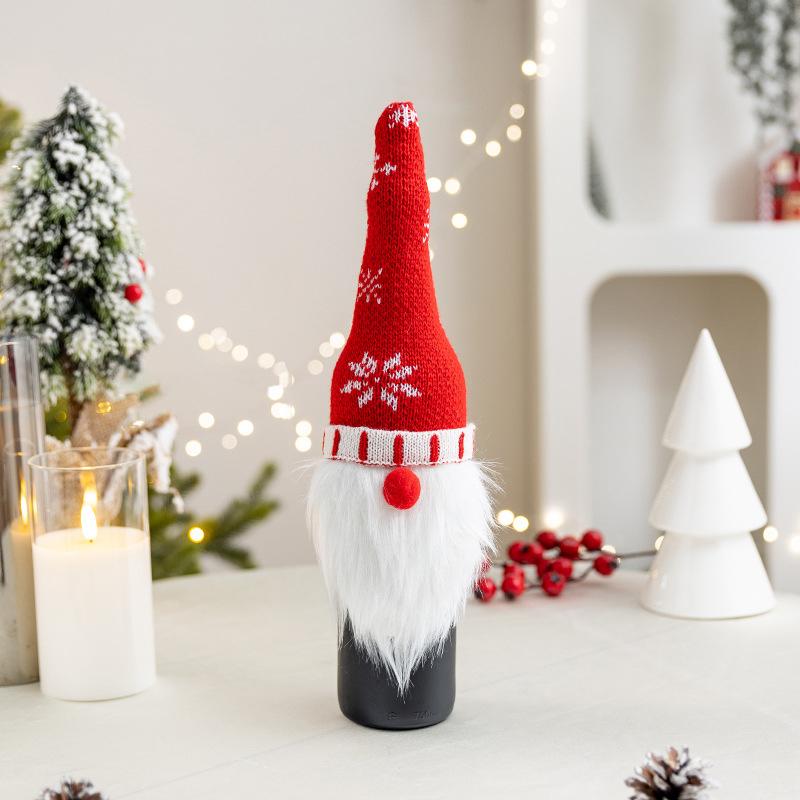 1PC Champagne Decoration Christmas Decorations Wine Bottle Bag Cute Santa Claus New Year Multiple Options Available