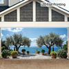 2D Mediterranean Coastal Garden Backdrop Photography Background Banner