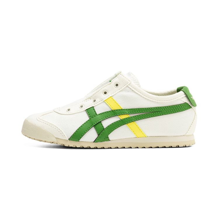 Onitsuka Tiger Mexico 66 Slip-On Leather Retro Durable Low-Top Running Shoes Kids sneaker White Green 1184A085-103