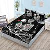 Skull Black Sheet Three-Piece Bedspread Pillowcase Kit Mattress Protective Cover